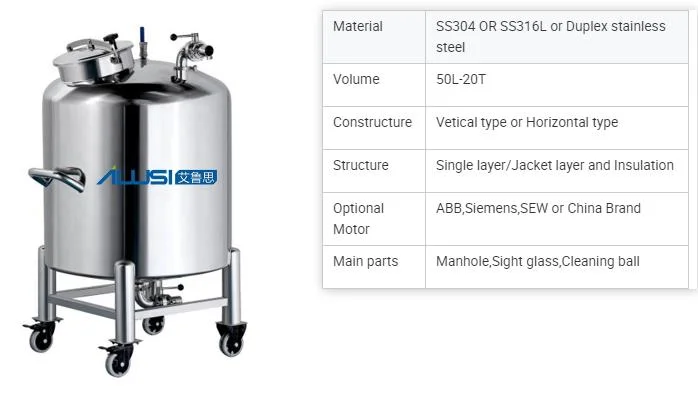 Stainless Steel Fixed Storage Tank for Petrochemical Industry, Glue or Gel Liquid Tanks